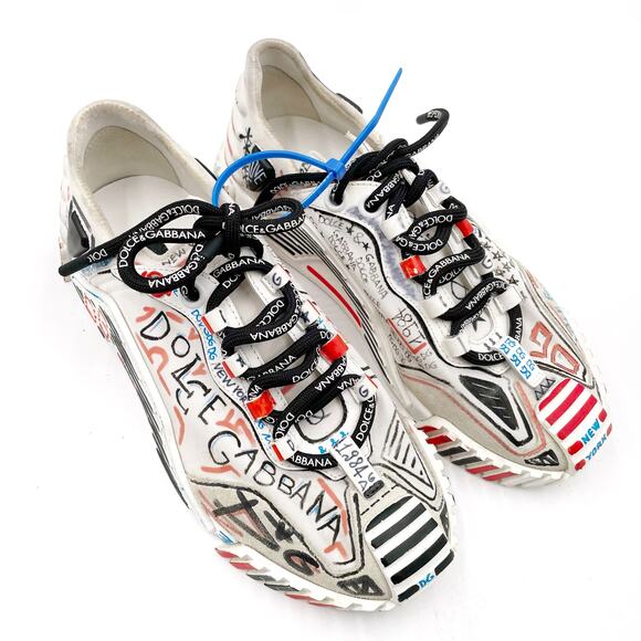 Dolce & Gabbana Graffiti Sneakers NS1 Mixed Materials Sz 36 EU / 6 US Women's - Picture 1 of 12